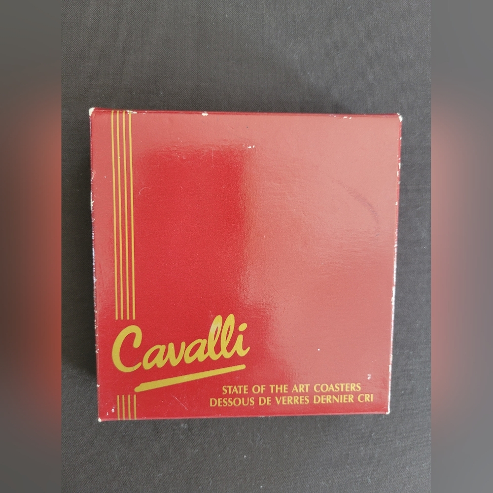Vintage Cavalli Floral Coaster Set Orchids Made in New Zealand Original Box - Picture 3 of 16